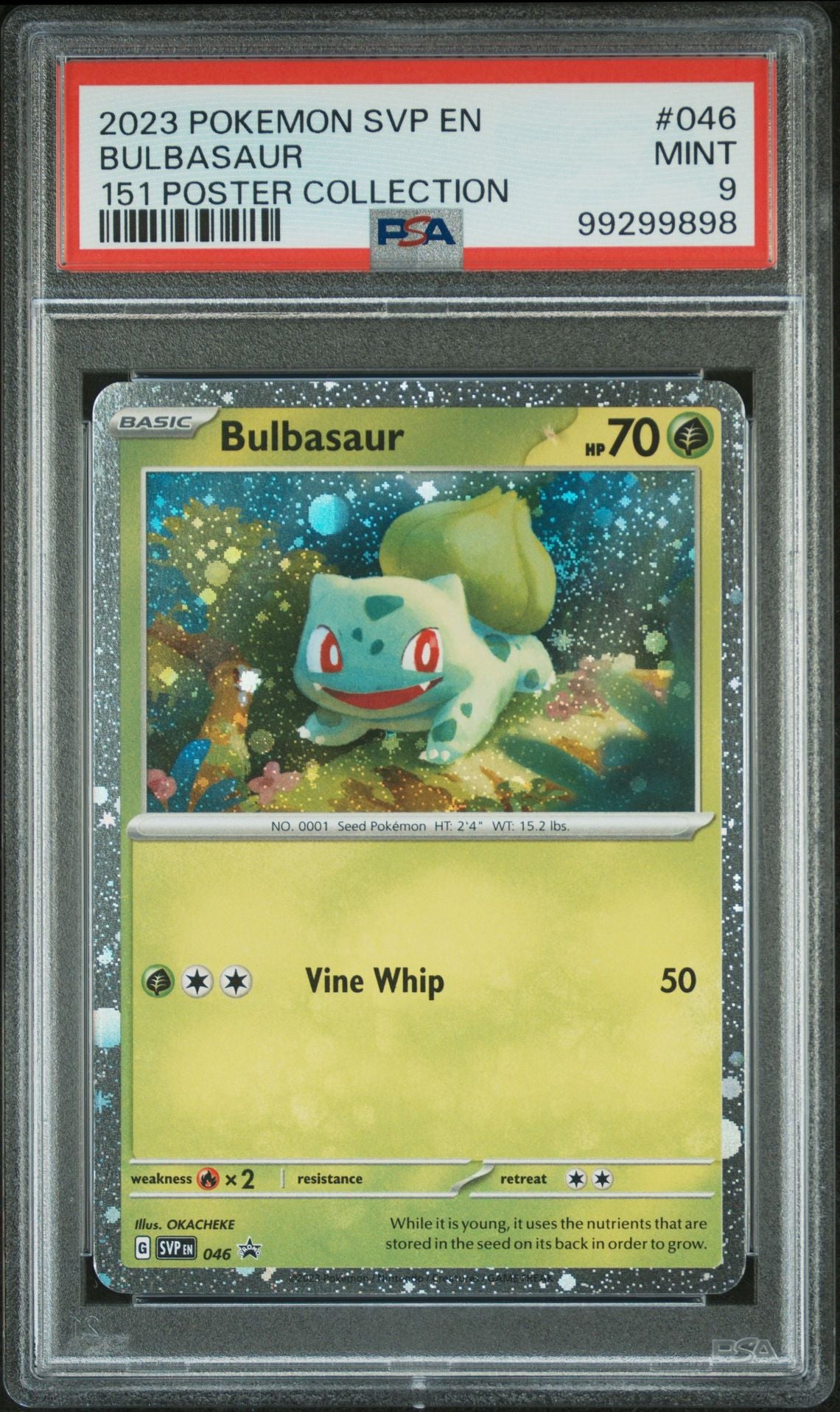 BULBASAUR - 2023 SVP BLACK STAR PROMO 046 151 POSTER COLLECTION - PSA 9
