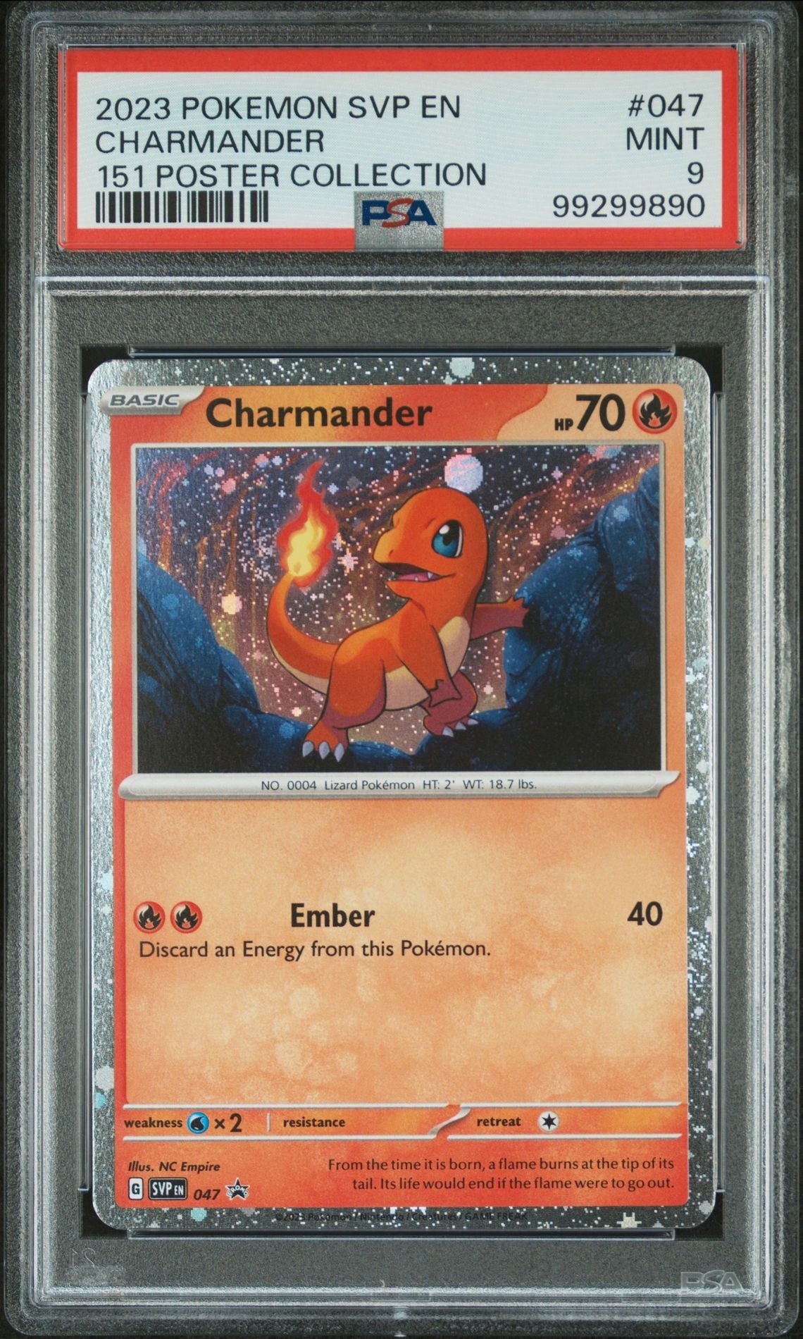 CHARMANDER - 2023 SVP BLACK STAR PROMO 047 151 POSTER COLLECTION - PSA 9