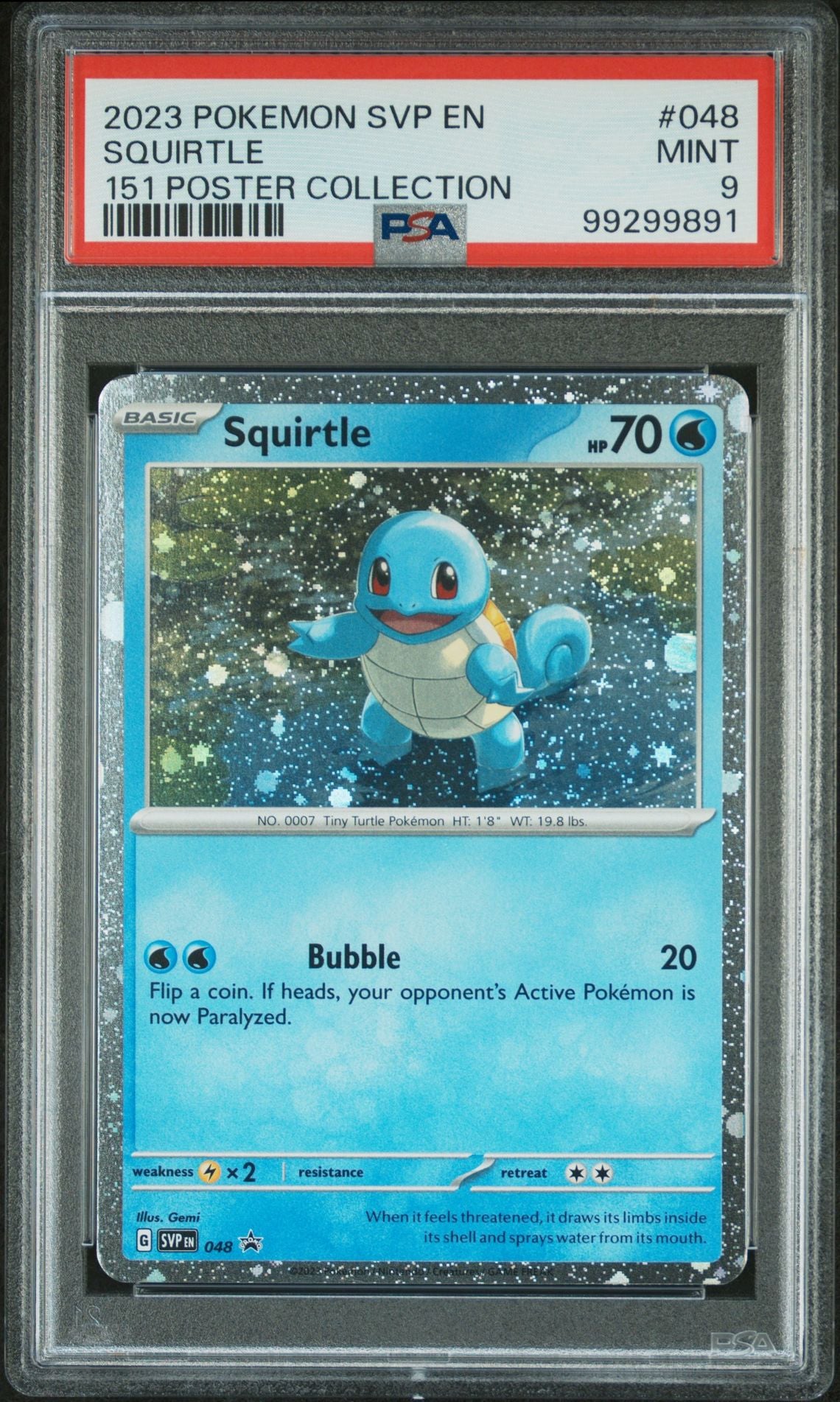 SQUIRTLE - 2023 SVP BLACK STAR PROMO 048 151 POSTER COLLECTION - PSA 9