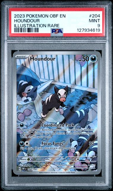 HOUNDOUR - 2023 SV OBSIDIAN FLAMES 204 - PSA 9