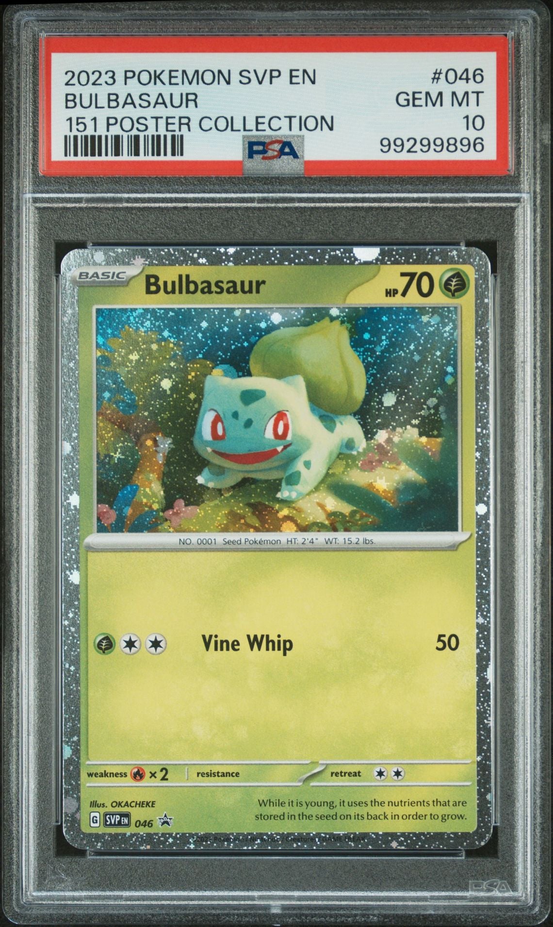 BULBASAUR - 2023 SVP BLACK STAR PROMO 046 151 POSTER COLLECTION - PSA 10 💎