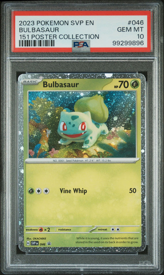 BULBASAUR - 2023 SVP BLACK STAR PROMO 046 151 POSTER COLLECTION - PSA 10 💎