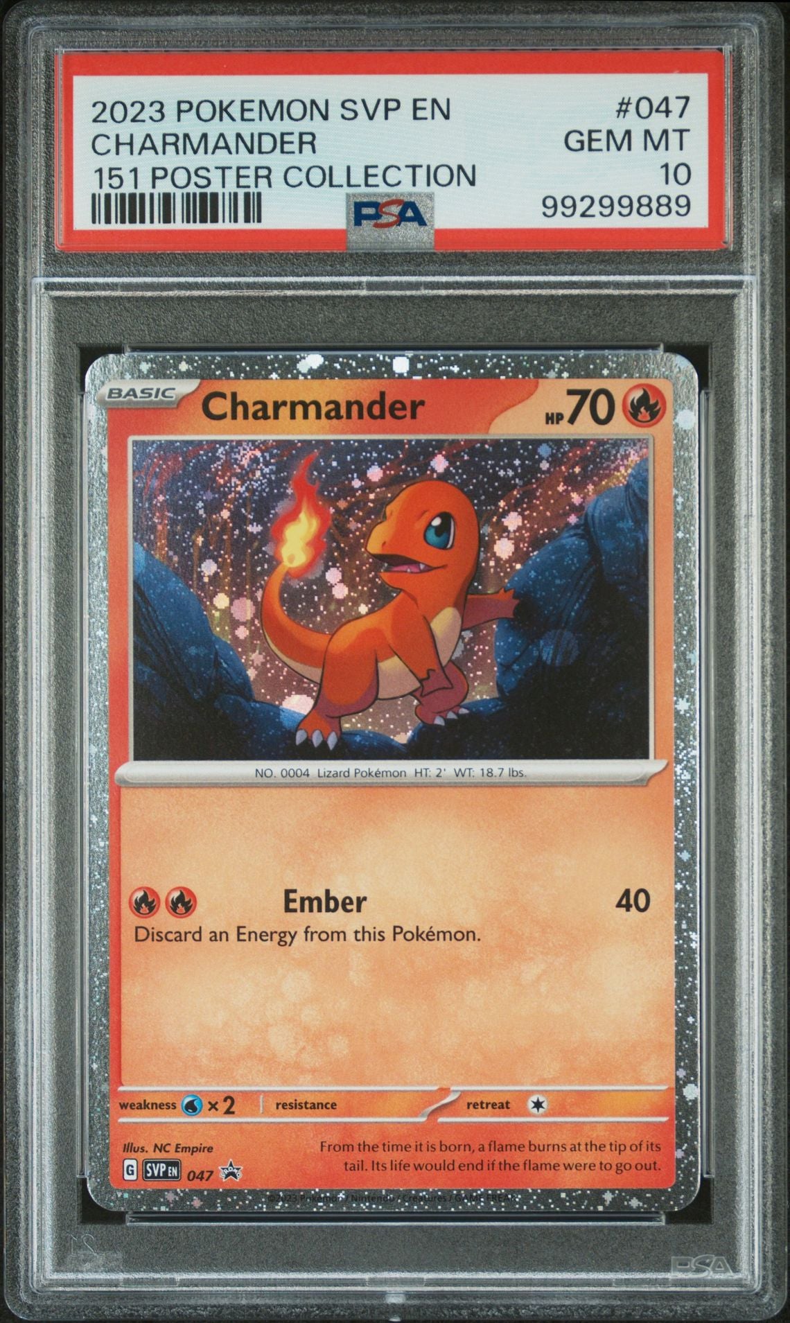 CHARMANDER - 2023 SVP BLACK STAR PROMO 047 151 POSTER COLLECTION - PSA 10 💎