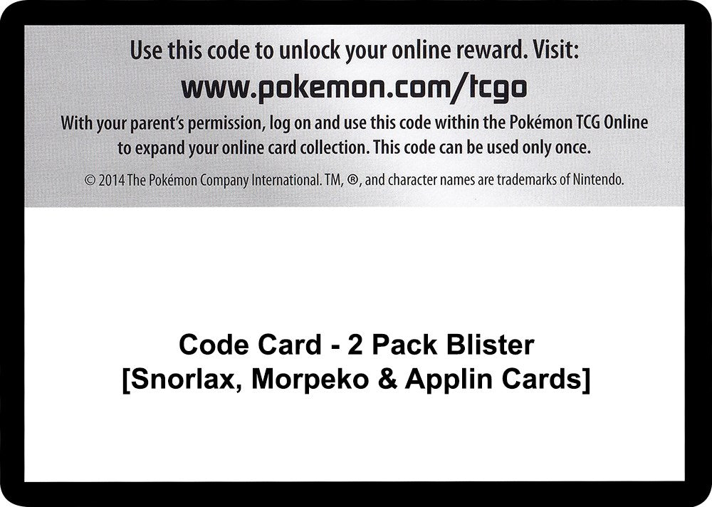 Code Card - 2 Pack Blister [Snorlax, Morpeko & Applin Cards] [MCAP - 000]