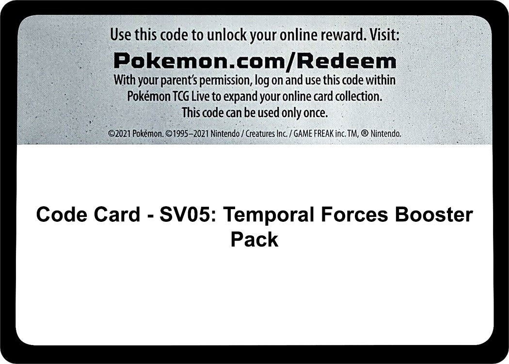 Code Card - SV05: Temporal Forces Booster Pack [TEF - 000]