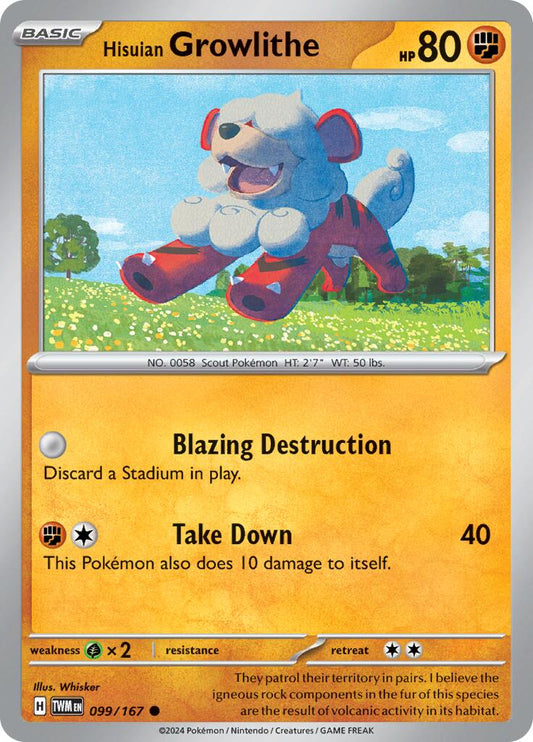 Hisuian Growlithe - 099/167 [TWM - 099]