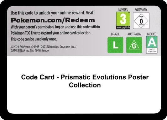 Code Card - Prismatic Evolutions Poster Collection [PRE - 000]