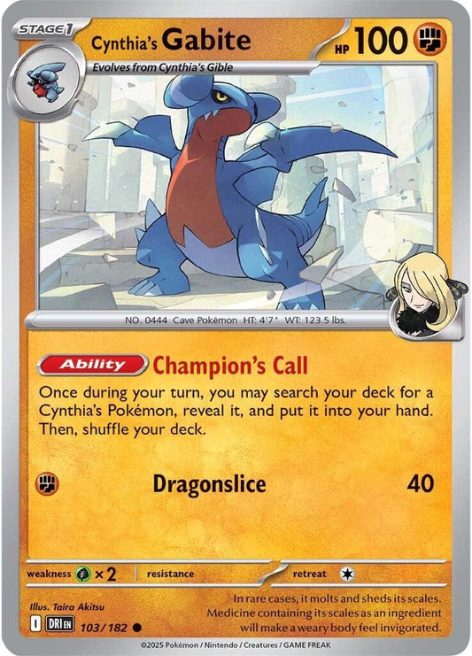 Cynthia's Gabite [DRI - 103/182]