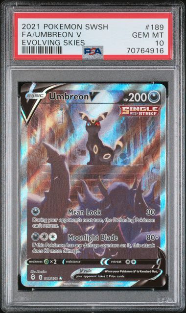 UMBREON V - 2021 SWSH EVOLVING SKIES 189 - PSA 10 💎