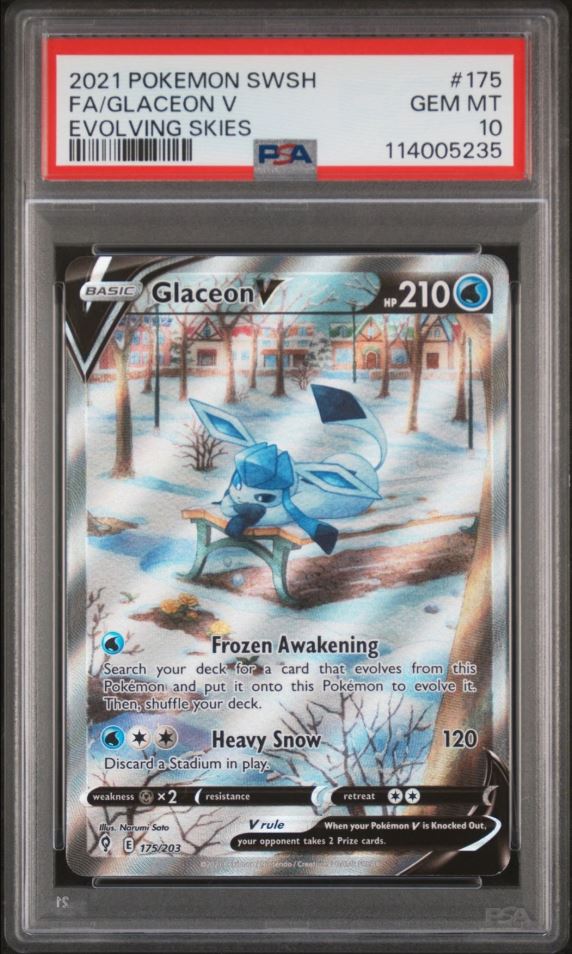 GLACEON V - 2021 SWSH EVOLVING SKIES 175 - PSA 10 💎
