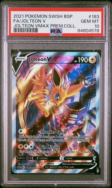 JOLTEON V - 2021 SWSH PREMIUM COLLECTION 183 - PSA 10 💎